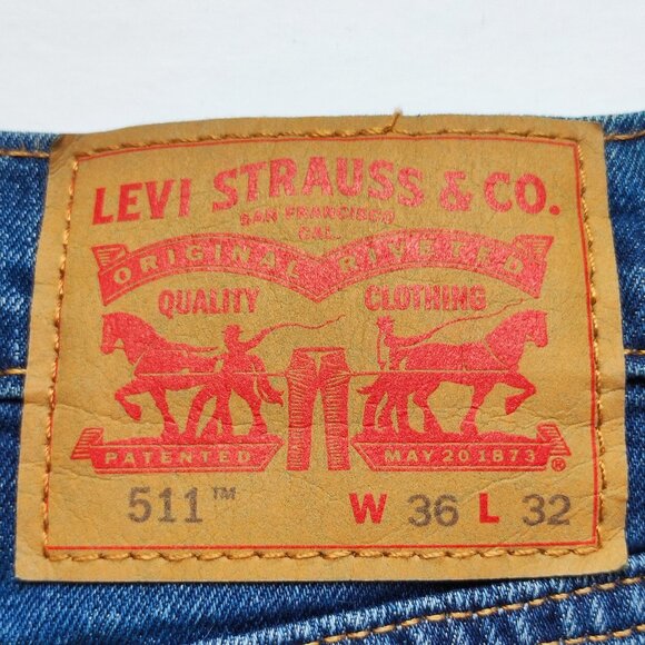 Levi's 511 premium jeans men's size W36 L32 denim blue slim fit - Picture 5 of 15